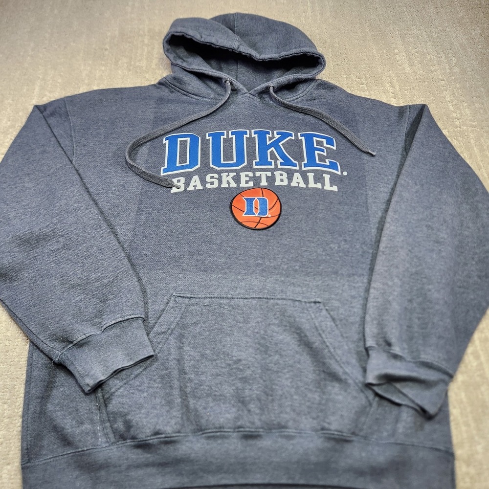 Duke Blue Devils Hoodie Men XL Gray Cotton Fleece Sweatshirt Tnt NCAA Basketball